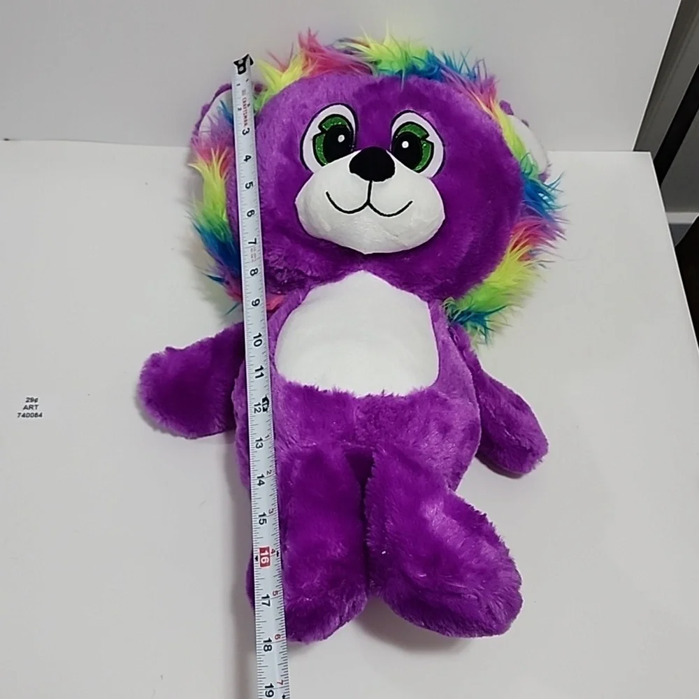 B.J. Toy Co Inc Purple Lion With Rainbow Hair 18 Inches Long‎